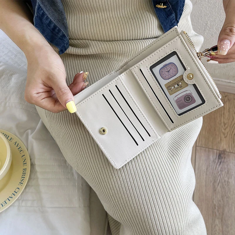 Korean Zipper Wallet Women's Short Wallet Women Coin Card Holders Multifunctional Large Capacity Coin