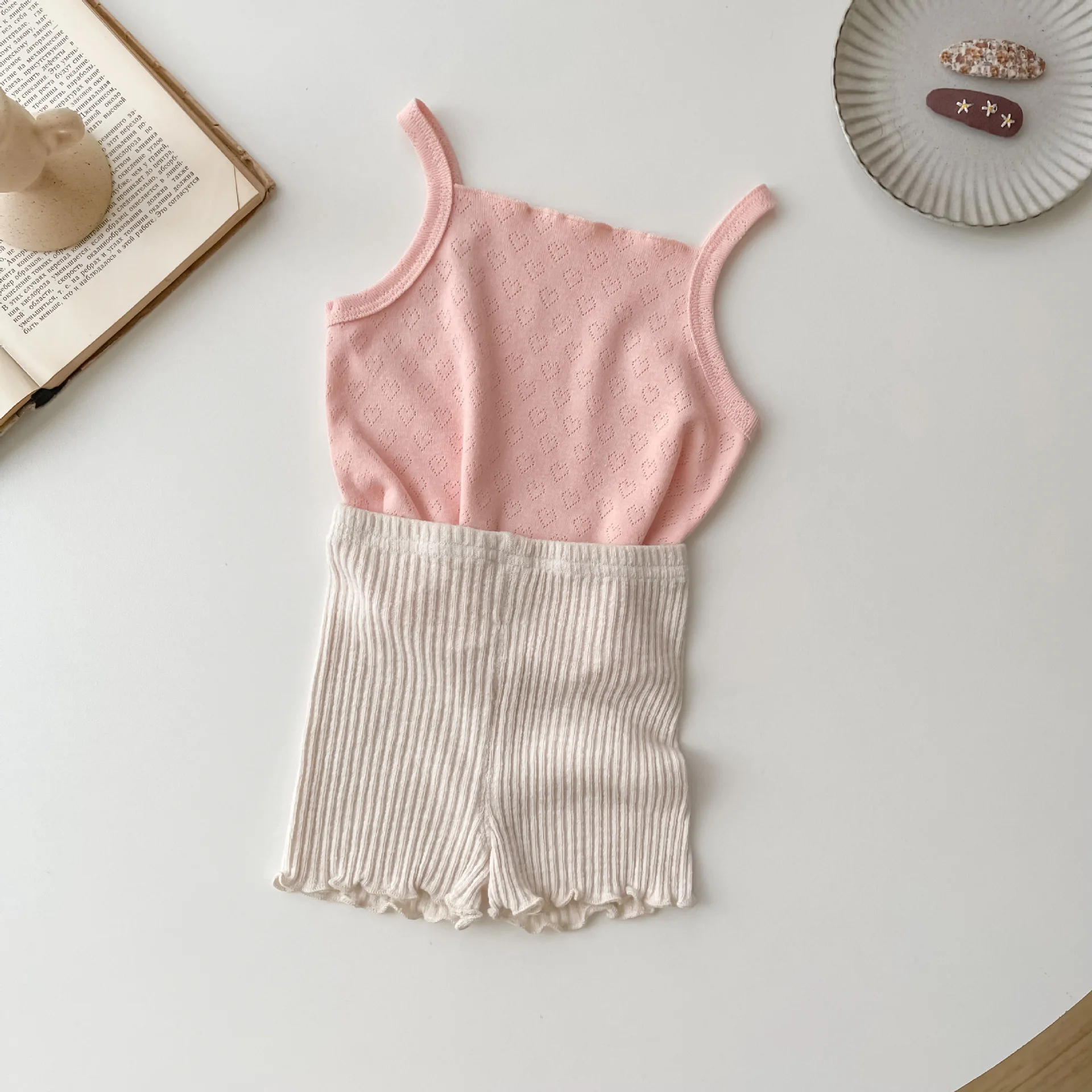 Summer Kid Camisole Newborn Hollow Out Love Vest Girl Baby Thin Solid Casual Tops Waistcoat Infant Cotton Suspenders Shirt for kids t shirts
