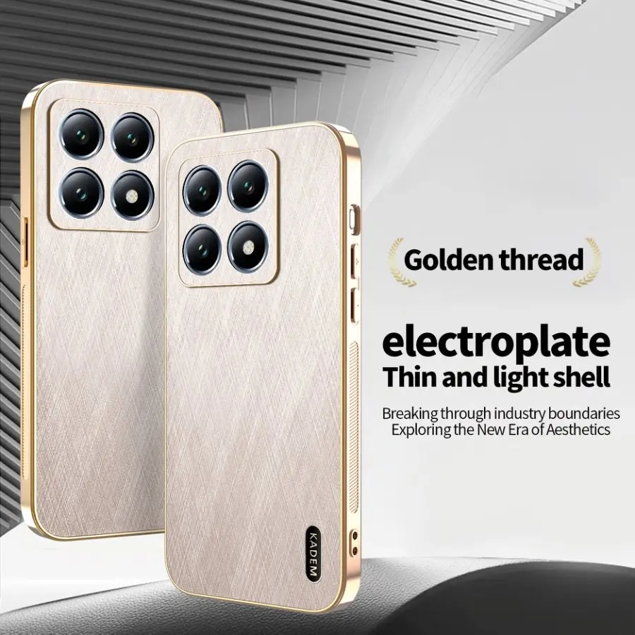 Luxury Gold Silk Skin Case - Full Protection Leather Shockproof Cover