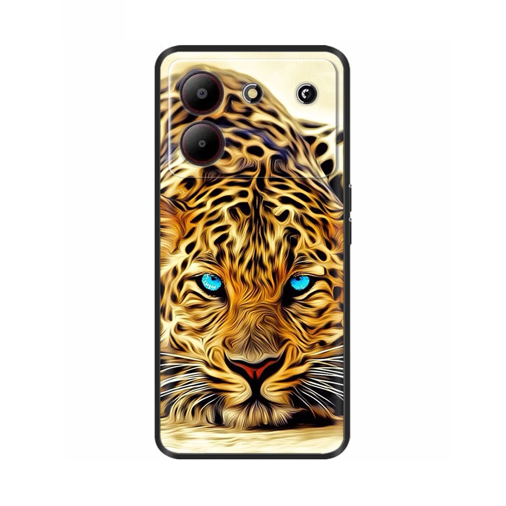 Silicone Painted Soft Protective Black Cover with Cartoon Design