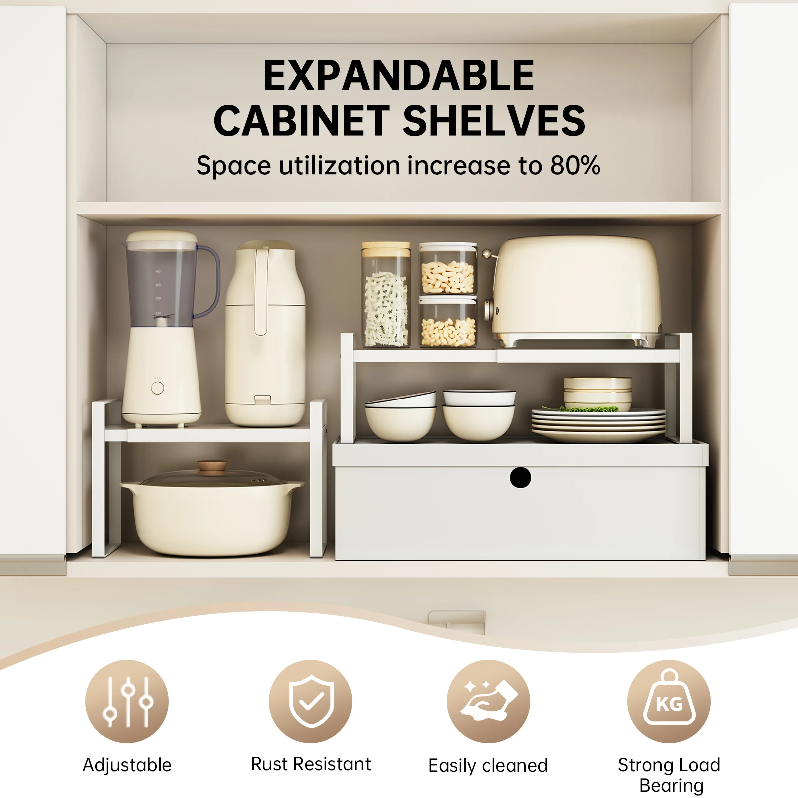 Multi-Purpose Adjustable Kitchen Storage Rack