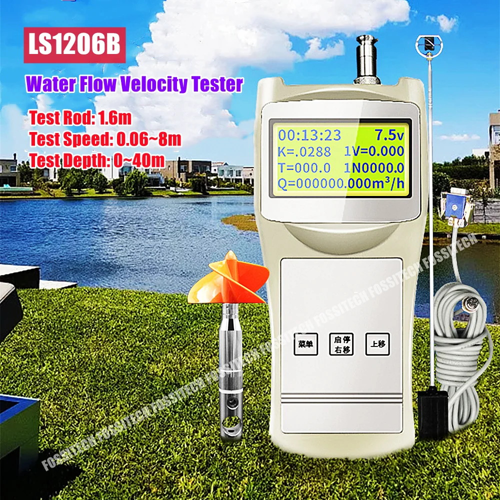 

LS1206B измеритель скорости Жидкости Тестер скорости потока воды 0,05 ~ 8 м/с портативный измеритель расхода 1,6 м водонепроницаемый тестовый стержень