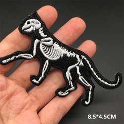 Punk - Style Black & White Embroidered Thermoadhesive Jacket Patches (Nickel)