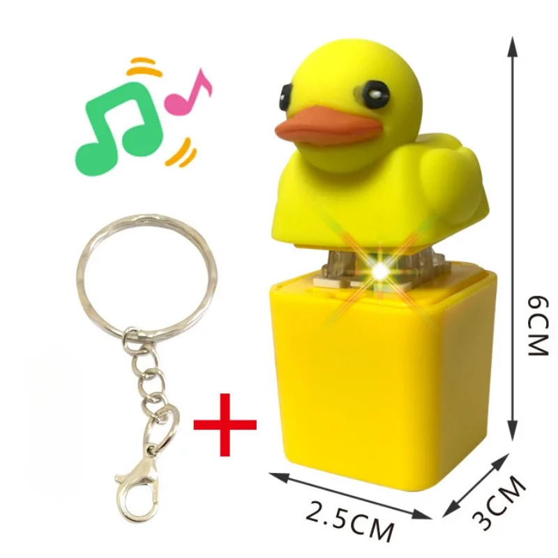 Quacky Duck Key Chain for Keyboards Sound Effects Stress Reliever Keycaps That Quack Key Board Clicker Button Sensory Toy fidget toy sensory fidget toy anti stress toy keychains key rings