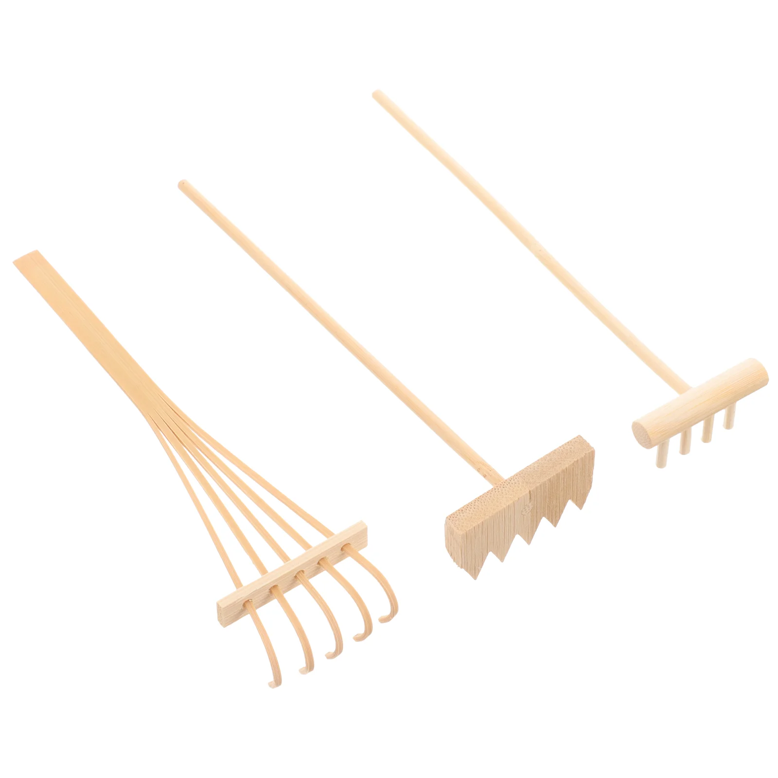 Mini Rake Zen Garden Tools 3 Pcs Bamboo Material Feng Shui Decor Meditation Accessories Home Yoga Hotel Rake Set Sand Kit