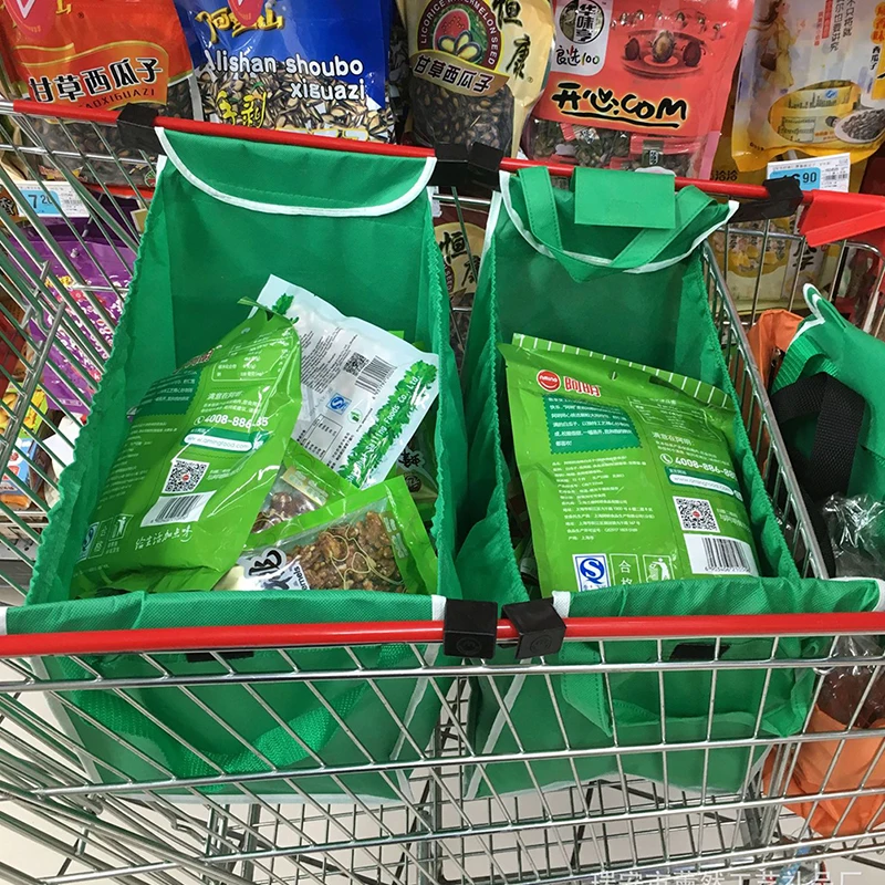 Supermarket Shopping Bag Eco Friendly Trolley Tote Thicken Cart Bags Large Capacity Handbags Foldable Reusable Women Cart Bag - 5