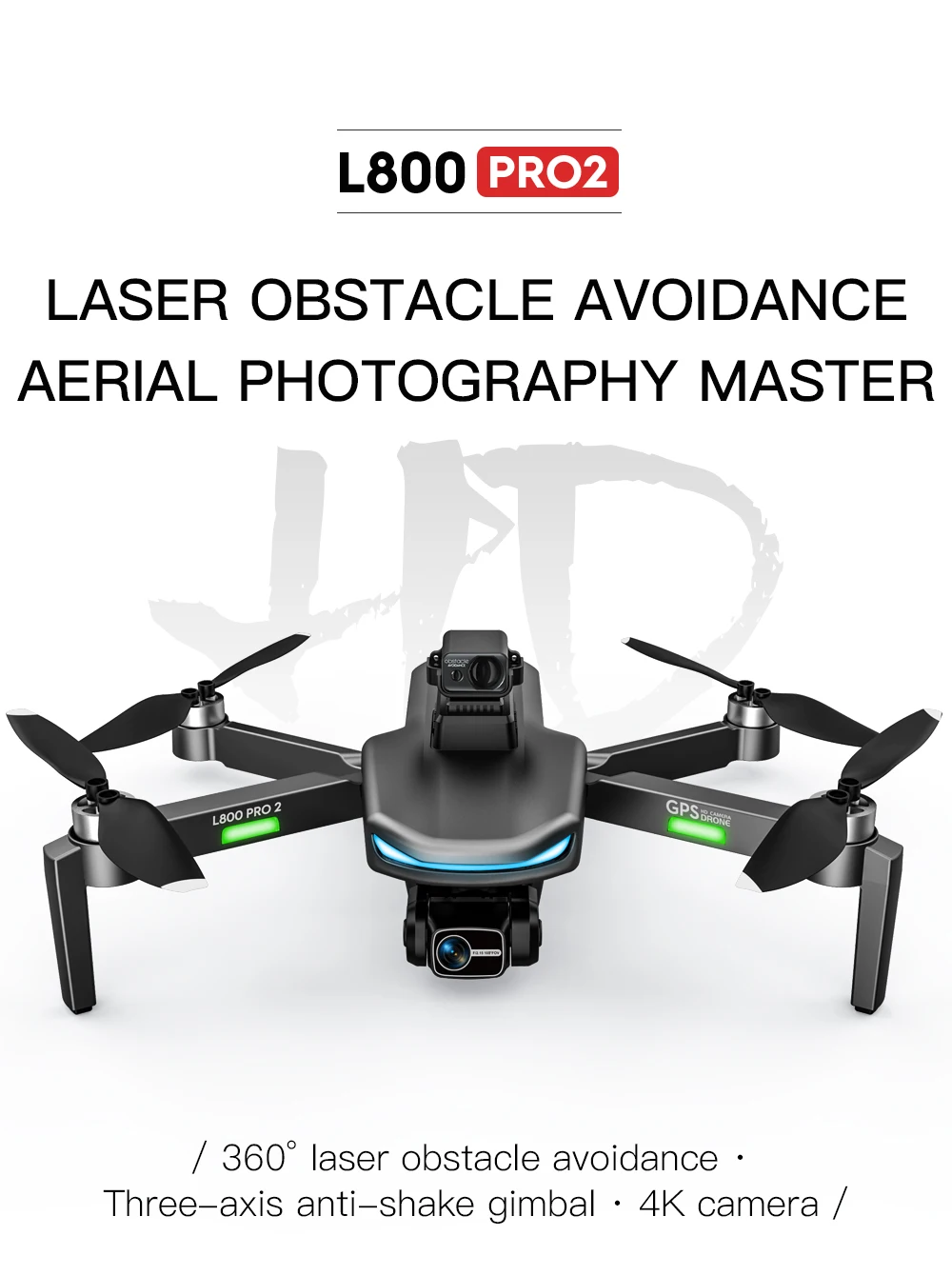 2022 NEW L800 Pro2 drone 4k profesional GPS 8K HD Dual Camera Laser Obstacle Avoidance Three-Axis Gimbal Brushless Quadcopter phantom 6 ch remote control quadcopter
