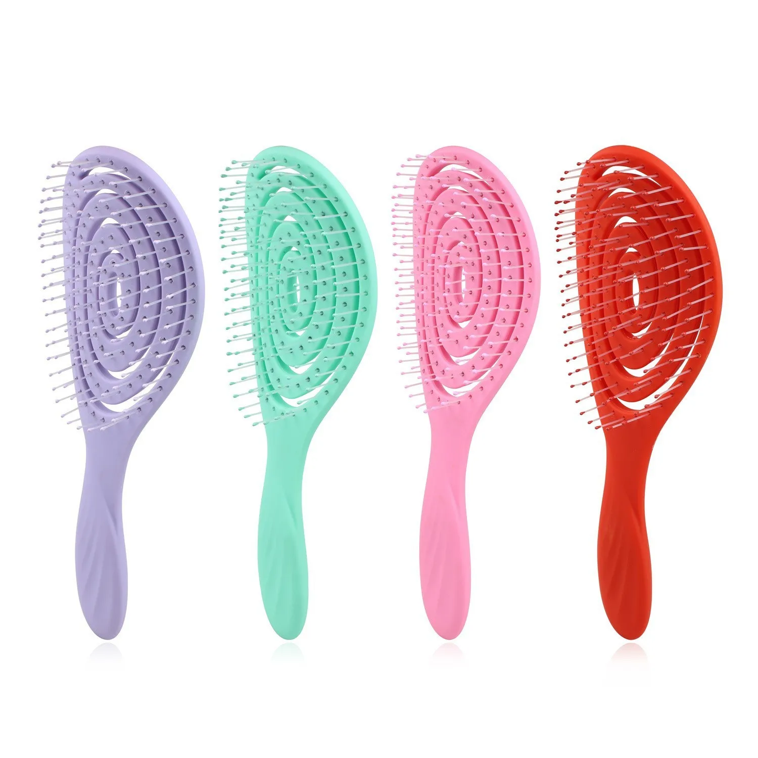 Manufacturers direct hollow back comb oval comb circular bead head non-skin curved row comb household multi-functional hair comb 2