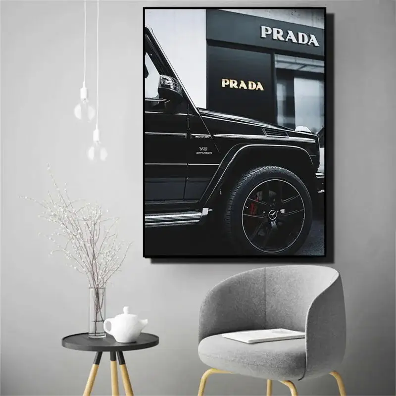 Nordic Classic Retro Estetica Street Luxury Car Stile Bianco E Nero Hd Oil On Canvas Poster E Stampe Home Bedroom Decor
