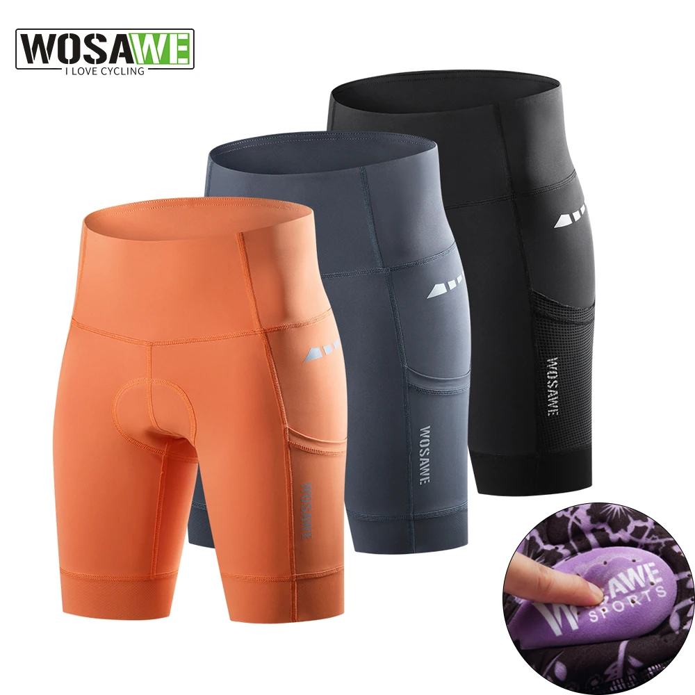

WOSAWE Women's Cycling Shorts 3D Silica Gel Padded Shockproof MTB Mountain Racing Bike Shorts Gym Bicycle Underwear Underpants