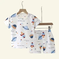 Popular in SummCottonSafe Baby Children Clothes  Set Cute Cartoon Short Sleeve Home Pajama Set Sleepwear Soft Breathable 1