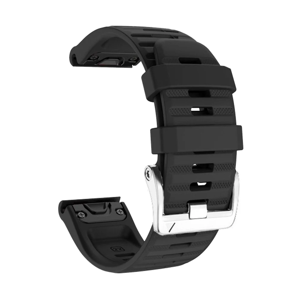 Premium Solar Silver Clasp Silicone Watch Band with QuickFit System
