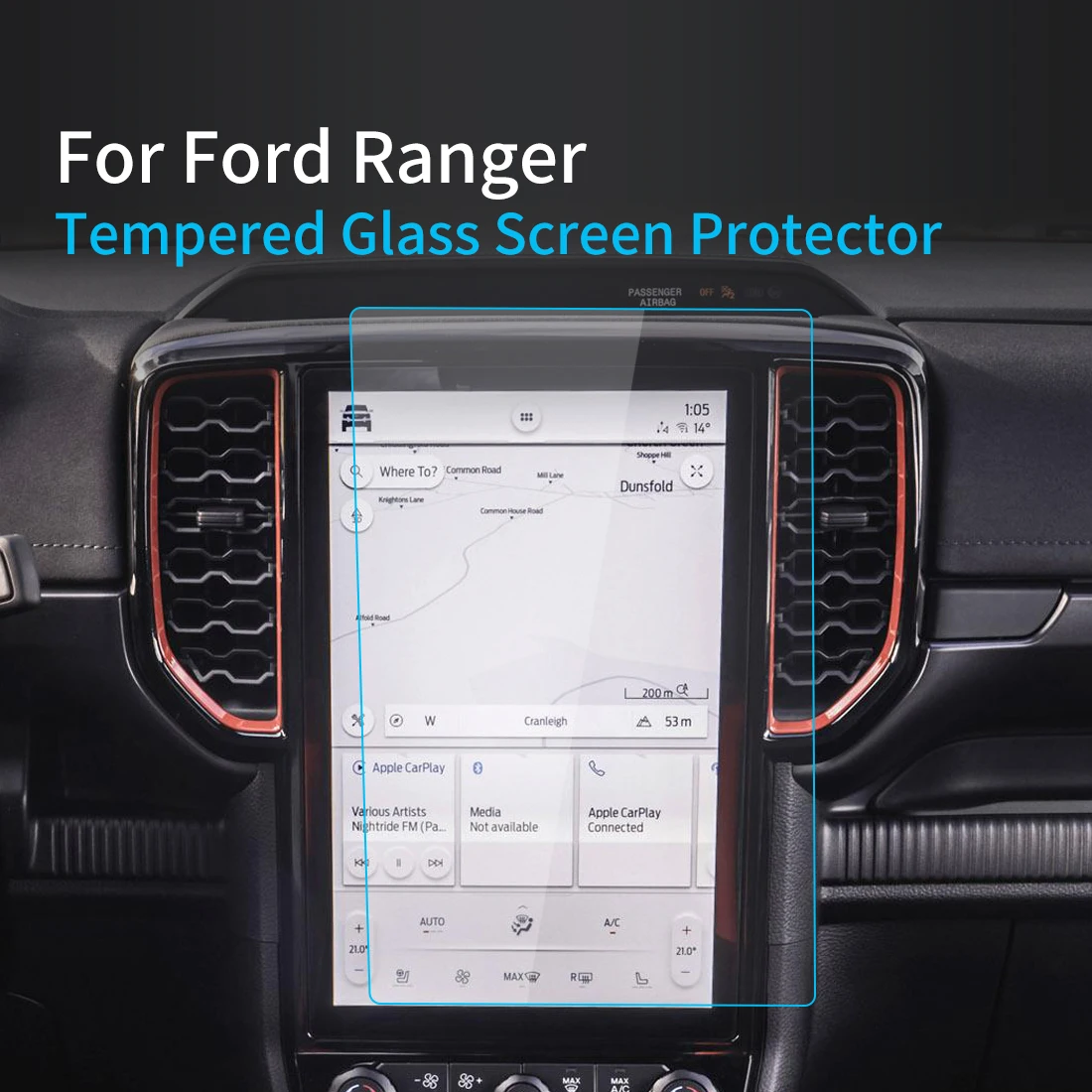 

Car Stickers Screen Protector For Ford Ranger 2023 Navigator Display Tempered Glass Protective FilmCar Accessories For Vehicles