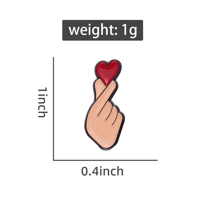 Hand Heart Enamel Pins Brooches Lapel Badges  1
