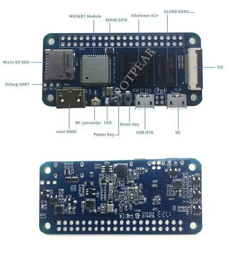 allwinner h3 chip compatível com raspberry pi tamanho zero
