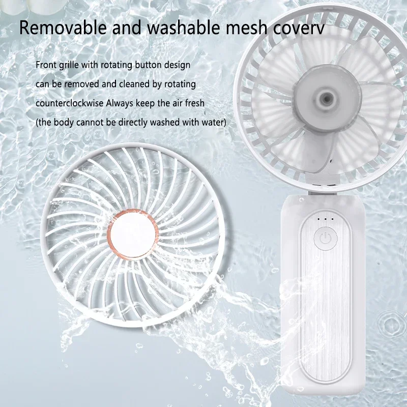 Description Picture 3 of itemMini Handheld Small Fan Portable Portable Silent Office Desk Student On Dormitory Charging 4000mAh Outdoor Hand Holding Fan
