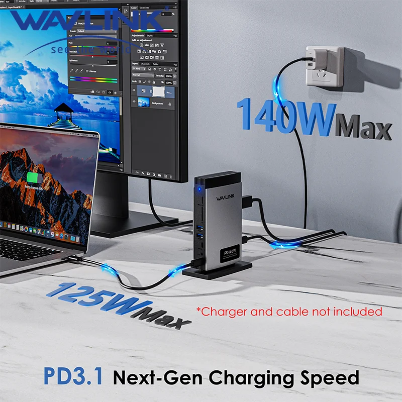 WAVLINK PD140W トリプルディスプレイドッキングステーション Wavlink-トリプルディスプレイドッキングステーション,USB C