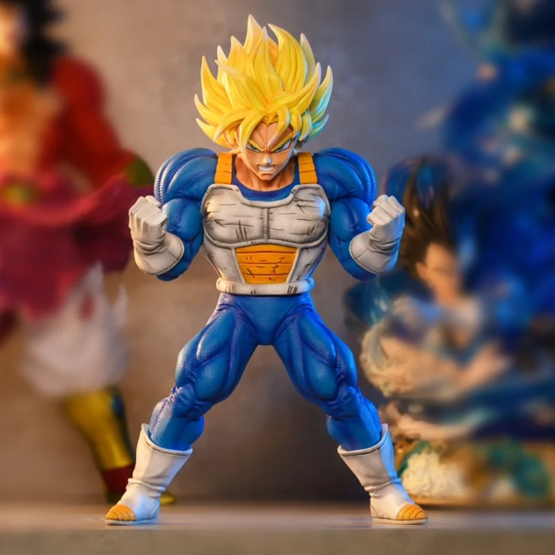 

26cm Anime Dragon Ball Z Muscle Battle Son Goku Super Saiyan Collection Gk Action Figures Model Decoration Children's Toy Gifts