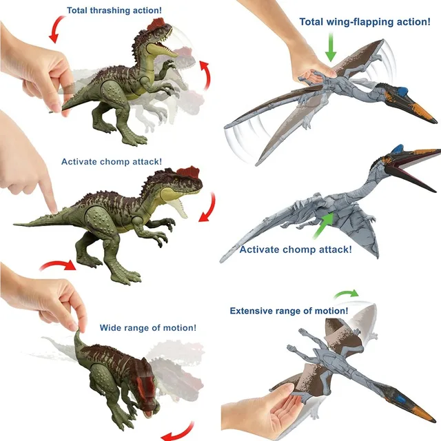NEW Jurassic World Toys Massive Action Yangchuanosaurus Quetzalcoatlus Dinosaur Numbers Pack Attack Movement Birthday Gift HDX47 2