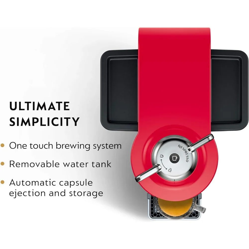 1100 Ml Espresso Coffee Maker Coffee and Espresso Machine With Milk Frother Shiny Red Makers Capsules Capsule Italian Kitchen 2
