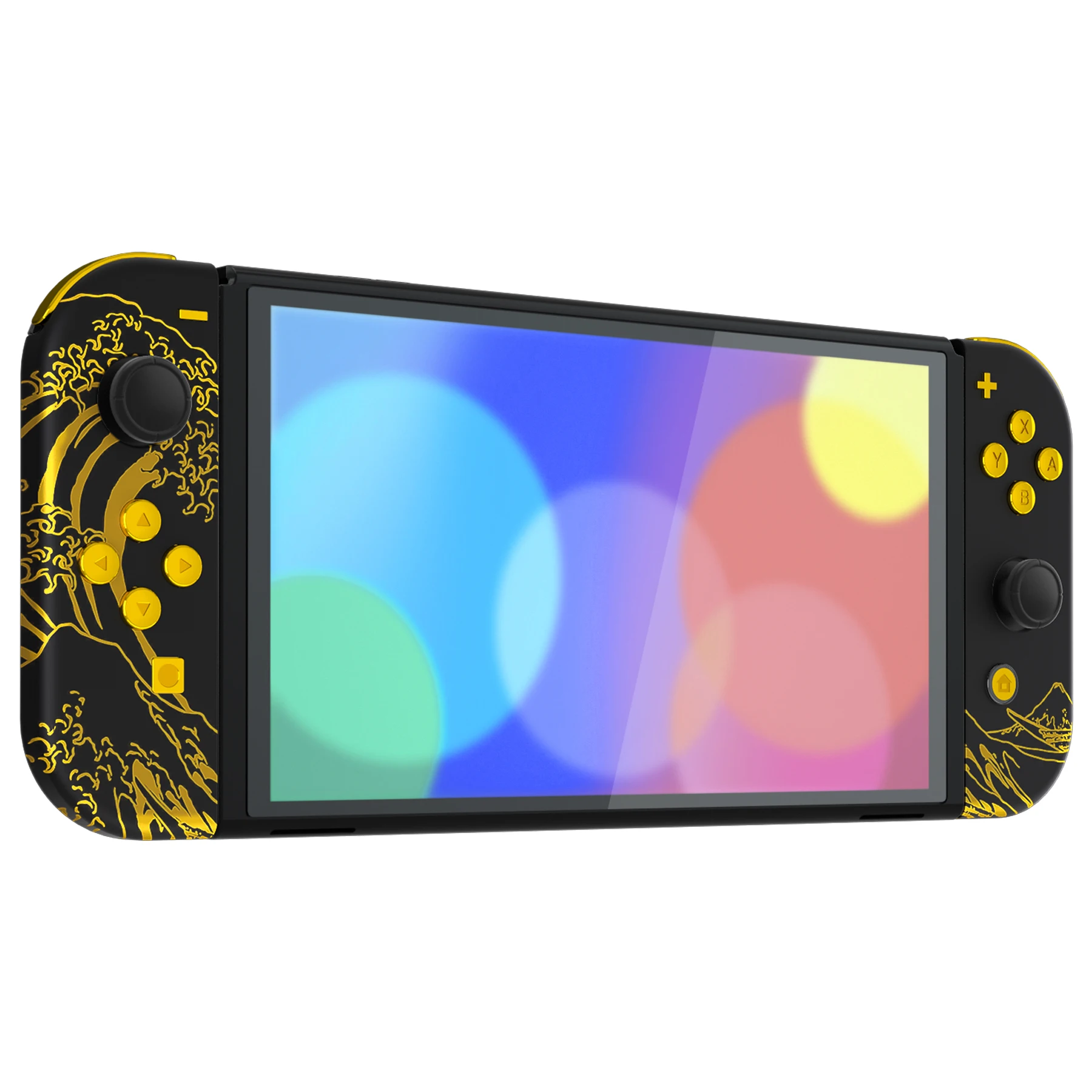 extremate splattering pintura conjunto completo substituição placa traseira botões de alojamento joycon para nintendo switch oled