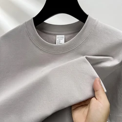 100% Pure Cotton Men's Breathable High-End Fashion T-Shirt - XXXL (GRAY)
