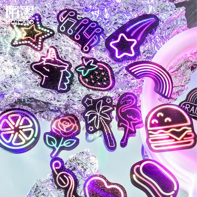 

40 Pcs /pack Graffiti Waterproof Laser Material Decorative Stickers