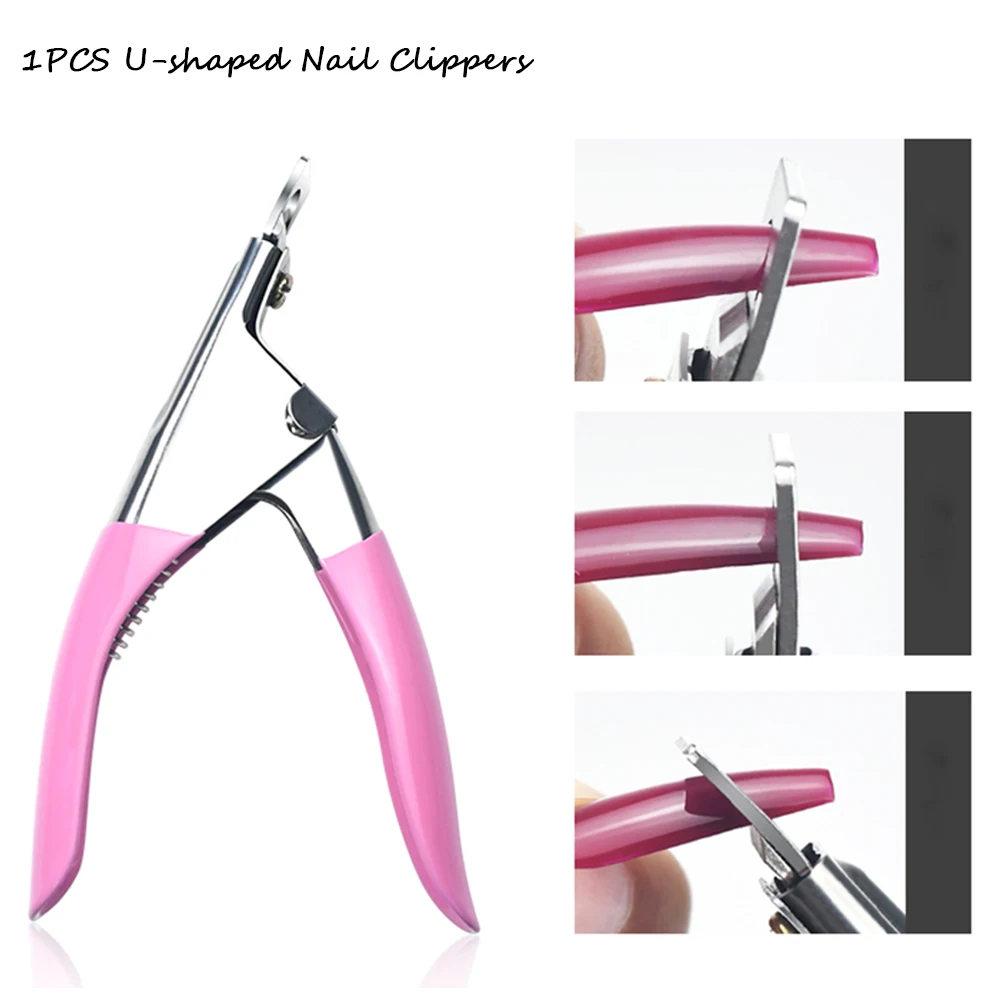 1pcs Ushaped Nail Clippers Professional Straight Edge Fake Nail Cutter