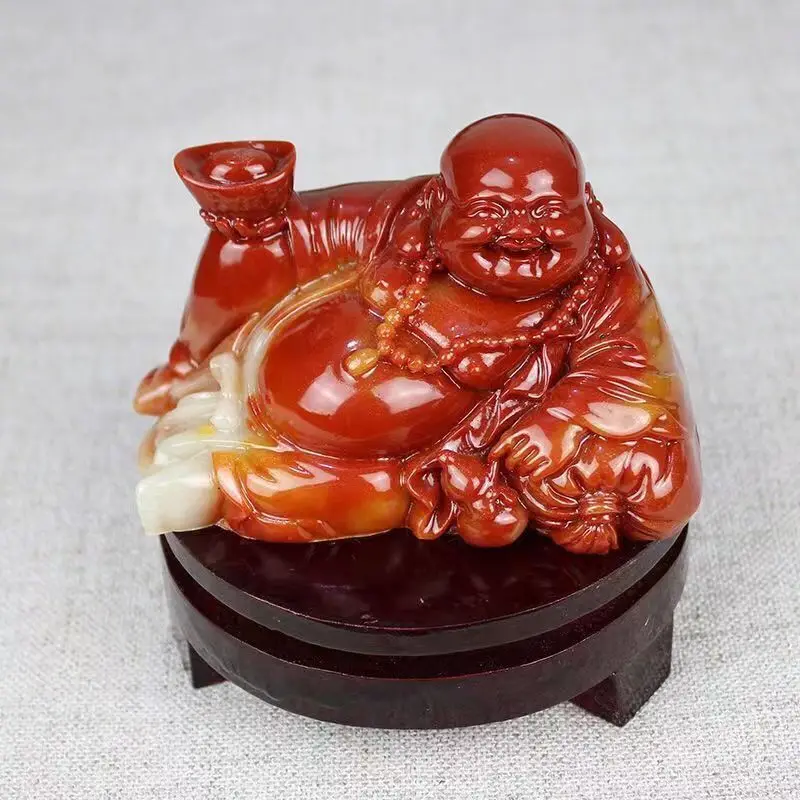 

Chinese antique Huanglong jade carving of Maitreya Buddha ornaments