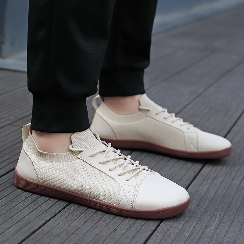 Fashion Unisex Wider Shoes Breathable Mesh Men Barefoot Wide-toed Shoes New Flats Soft Zero Drop Sole Wider Toe Sneakes Big Size