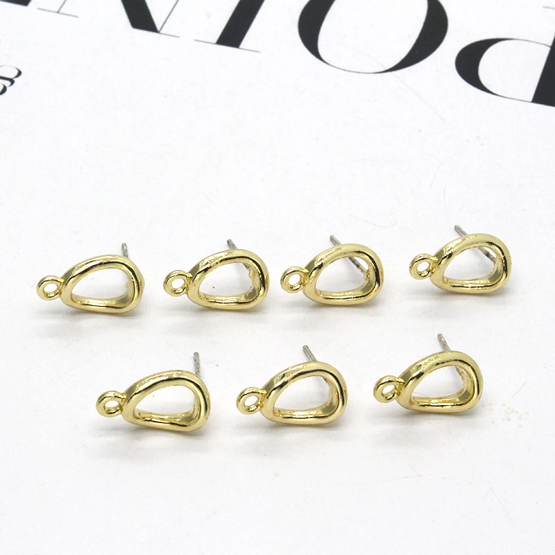 

10pcs/pack Gold Irregular Hollow Earring Connector Base Findings With Hole Diy Dangle Earring Eardrop Ear Jewelry Make Accessory