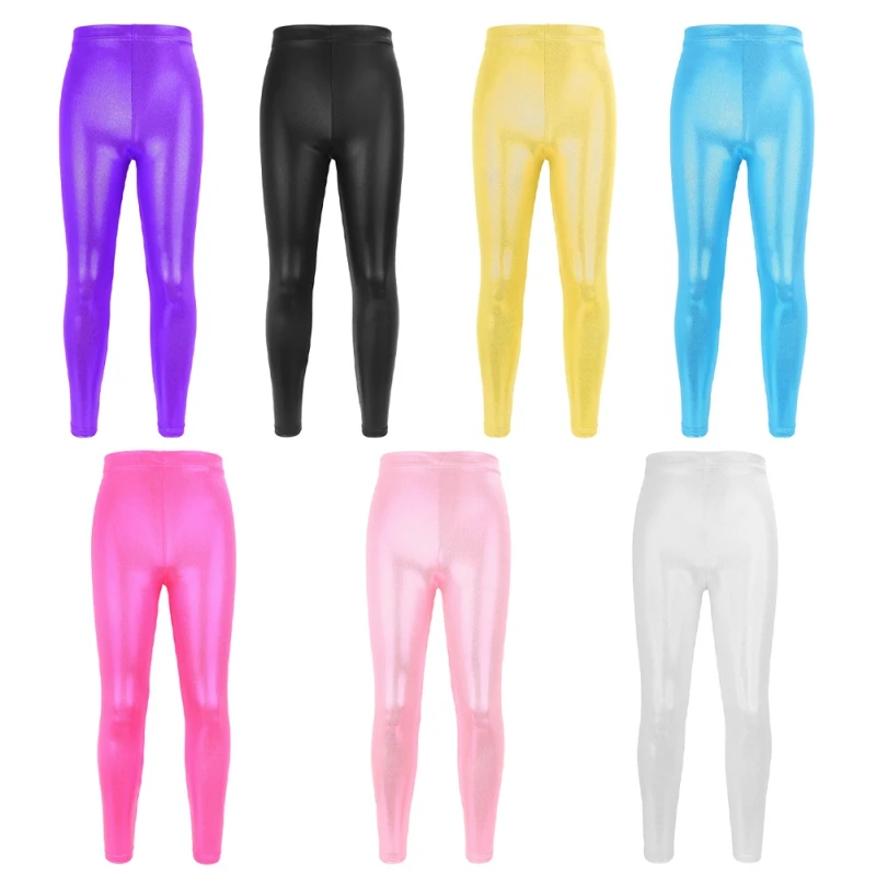 Bright Bronzing Children Dance Pants High Elastic Breathable Tight Leggings For 3-8 Years Girls Gymnastics Ballet Fitness Yog ballet tights ballet pants
