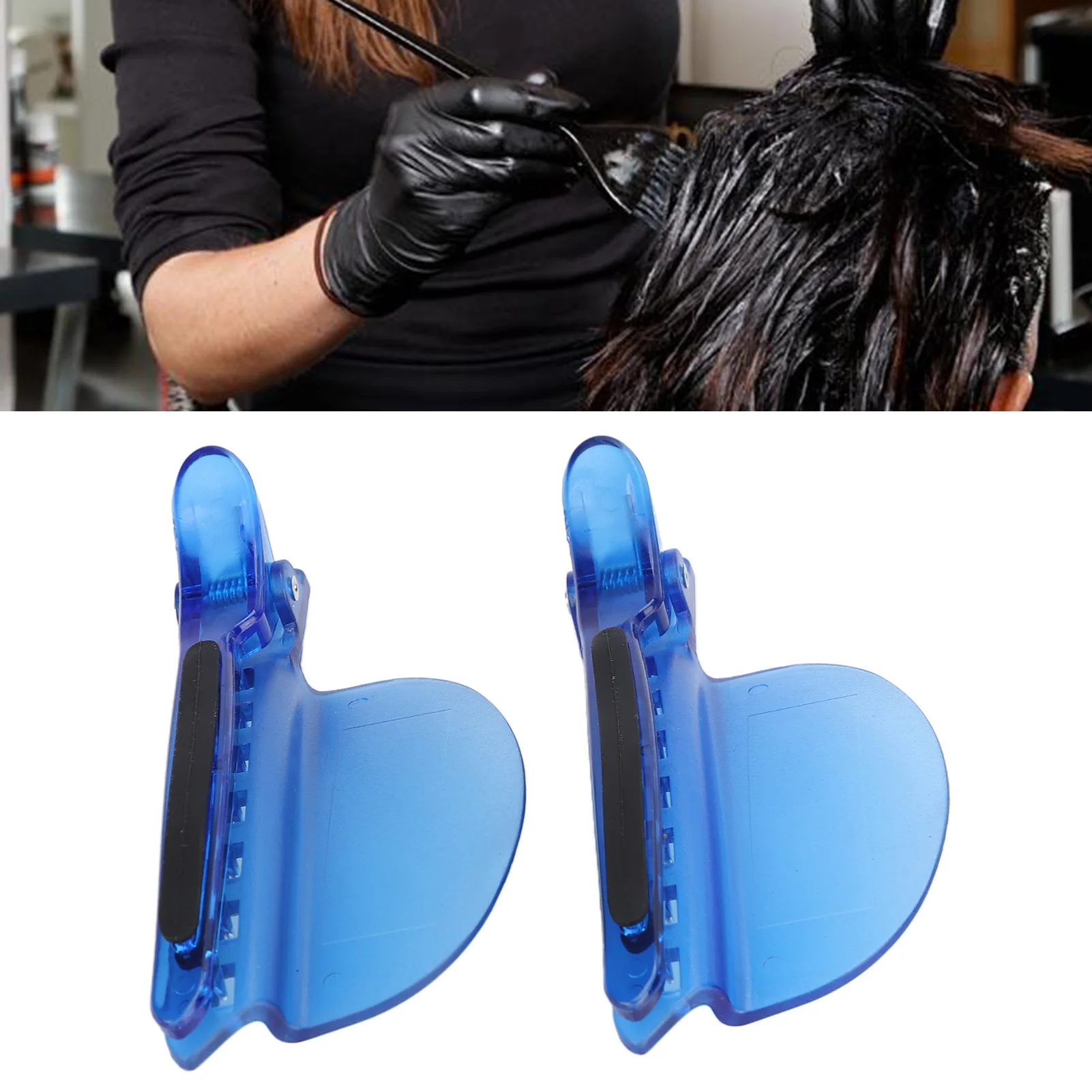 2Pcs Sectioning Clips Heat Insulation Easy Speed Separator Clip Blue for Wig Extension Hair Highlighting Hair Sectioning Clip