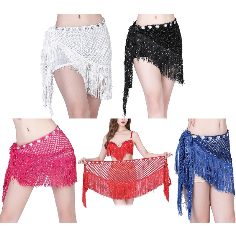 

New Women Hip Scarf For Oriental Dances Tassel Triangle Wrap Costume Accessories Belt Shawl Chiffon Hand kerchief