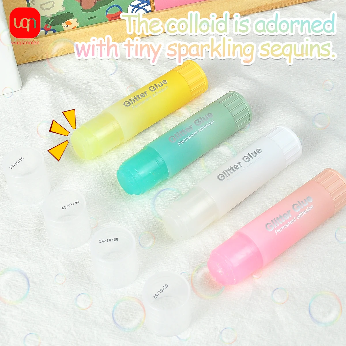 WQN-3/6/12PCS 고체 접착제 PVA 무작위 컬러 반짝이 접착제 학생 문구..