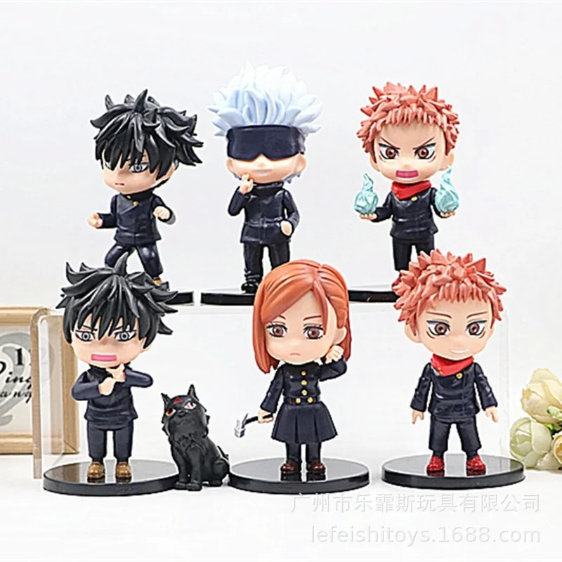 

6 Q Version Jujutsu Kaisen Figure Fushiguro Megumi Itadori Yuji Cartoon Doll Doll Machine Toy Model Gashapon Doll Ornament Gift