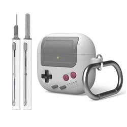 Shockproof Wireless Earphone Cover with Cleaner Kit - Game Console Design - airpods 4 (Grey)