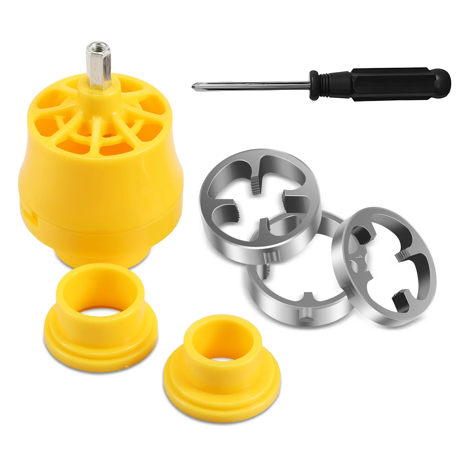 PVC Thread Maker Tool for Electric Drill Pipe Threader Kit with 3 Dies Multipurpose Pipe Threader Plumbing Tool Pipe Die Set