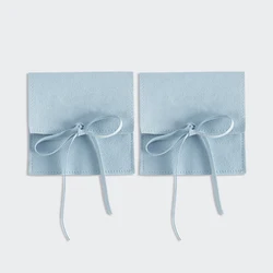 Set of 10 Elegant Velvet Jewelry and Gift Pouches in Cream - 8X6 cm (10pcs)
