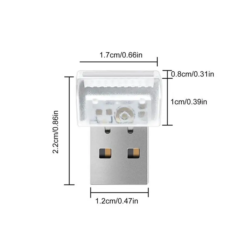 Iluminación ambiental para coche, luz LED Mini USB colorida para Interior de coche, lámpara de atmósfera USB enchufable de 5V para decoración de coche