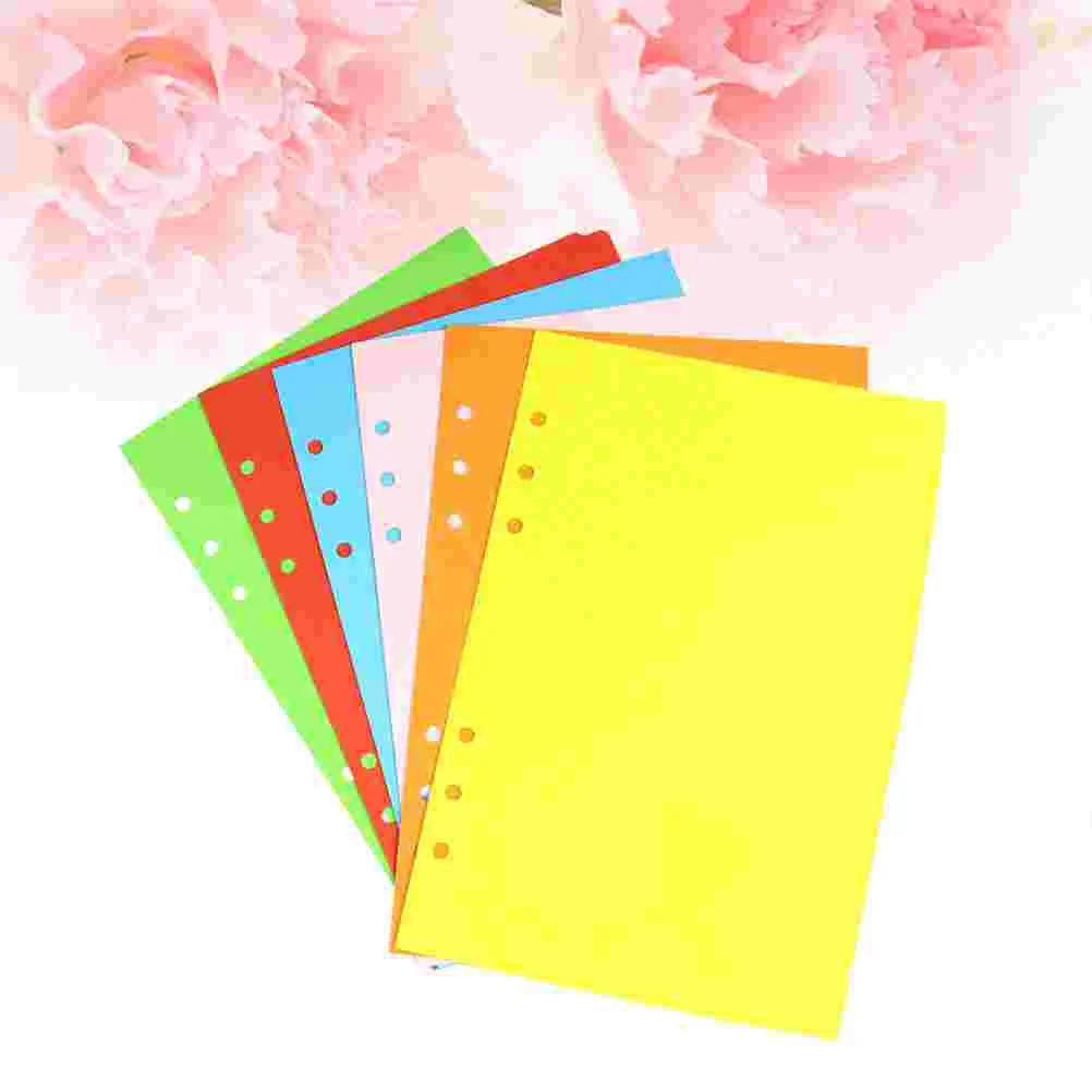 6 Pack Colored Tab Dividers A5 Index Classified Lables 6-Holes Filler Project Sorter Pages for Ring Binders Planner Notebook