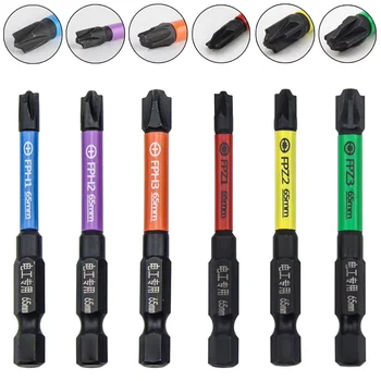 6pcs 65mm Magnetic Special Slotted Cross Screwdriver Bit 1