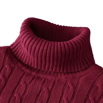 Maglione a collo alto da uomo nuovo pullover tinta unita lavorato a maglia caldo dolcevita casual felpa di lana uomo inverno outdoor top 1