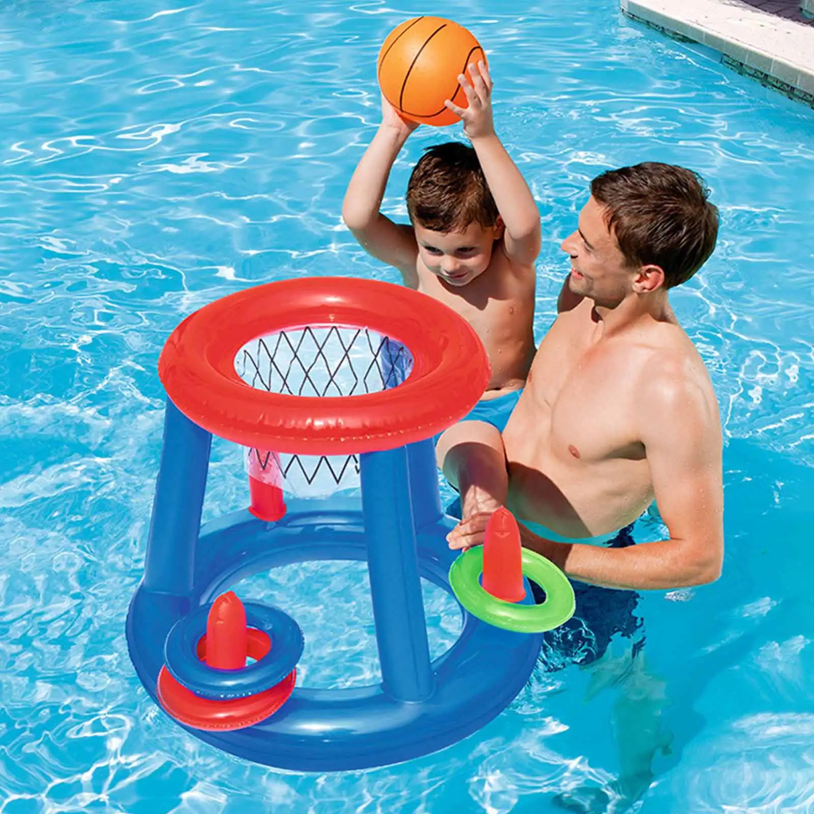 Water Basketball Stand Inflatable Floating For Kids Toddlers Children Ring Toss Toys Hoop With Swimming Pool Party Game Toy