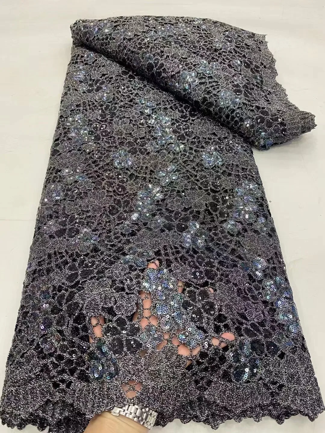 

Green 2024 High Quality African Tulle Lace French The Latest Silk Milk Mesh Lace Ribbon Sequins, Suitable For Party Sewing