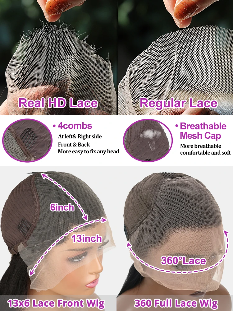 human hair wig 30 40 Inch Body Wave 13x6 HD Lace Frontal 360 Full Lace Front 100% Human Hair Pre Plucked