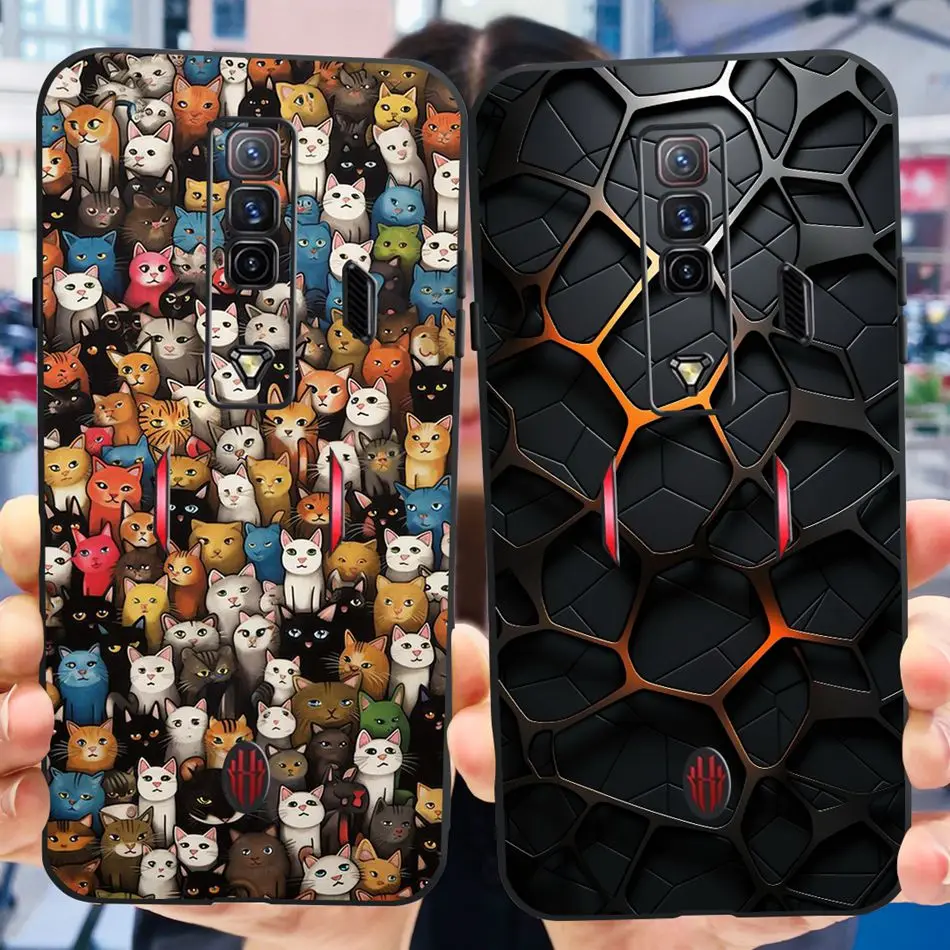 Fashion Cool Pattern Black Silicone Phone Case for ZTE Nubia Red Magic Series