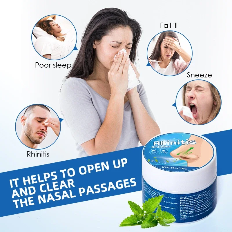 Rhinitis Nose Nasal Cream Sinusitis Treatment Ointment Allergic Itchy Nos Sneezing Congestion Plaster Nose Health Care pain relief cream pain relief plaster nasal herbal cream
