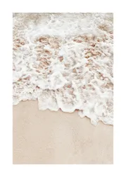 Beige Floral Grassland Canvas Art - Bohemian Beach Landscape Poster - 40x60cm No Frame (PURPLE)