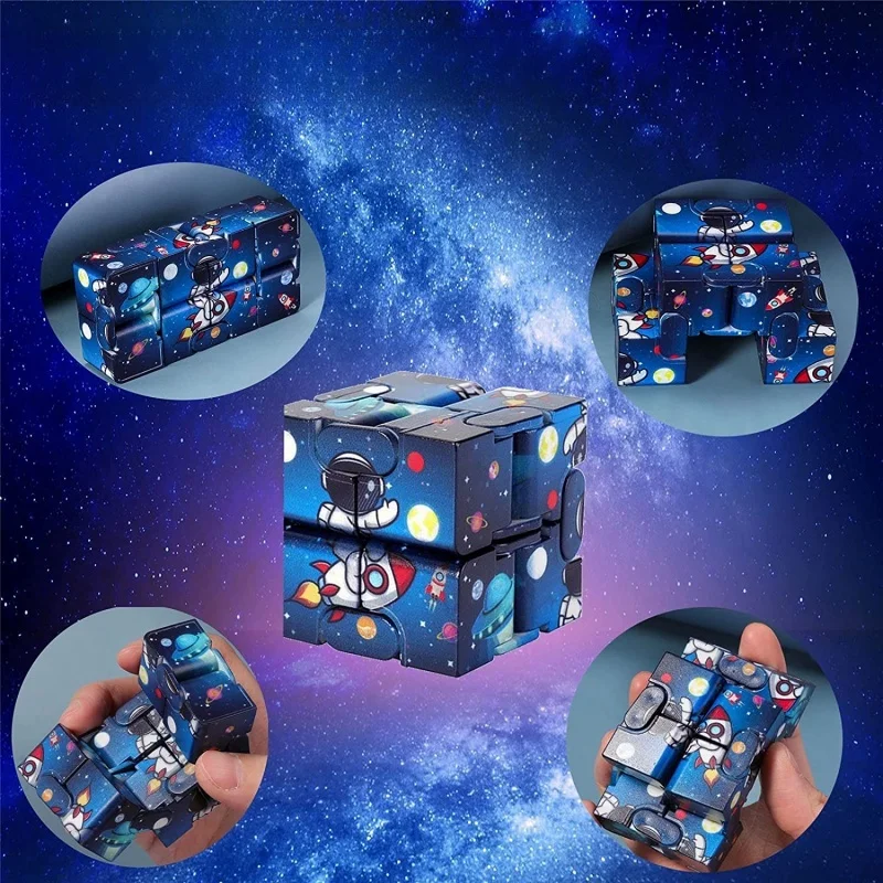 3D Infinity Magic Cube Starry Sky Square Puzzle Toys Four Corner Maze Toys Children Adult Decompression Relaxing Toy